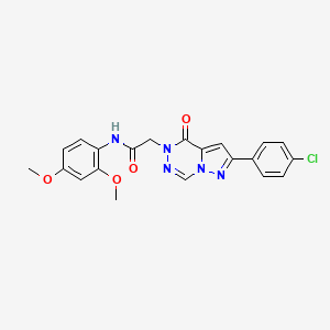 molecular formula C21H18ClN5O4 B2507569 2-[2-(4-chlorophenyl)-4-oxopyrazolo[1,5-d][1,2,4]triazin-5(4H)-yl]-N-(2,4-dimethoxyphenyl)acetamide CAS No. 1021079-09-3