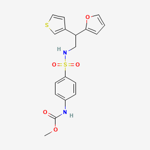 molecular formula C18H18N2O5S2 B2507574 methyl N-(4-{[2-(furan-2-yl)-2-(thiophen-3-yl)ethyl]sulfamoyl}phenyl)carbamate CAS No. 2097918-46-0