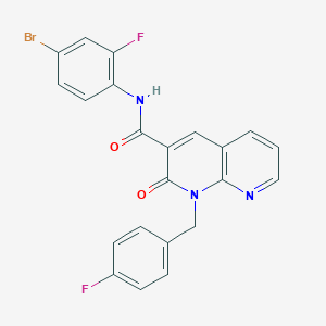 molecular formula C22H14BrF2N3O2 B2507578 N-(4-bromo-2-fluorophenyl)-1-(4-fluorobenzyl)-2-oxo-1,2-dihydro-1,8-naphthyridine-3-carboxamide CAS No. 1005306-03-5