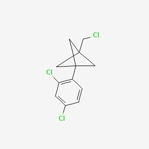 molecular formula C12H11Cl3 B2507579 1-(Chloromethyl)-3-(2,4-dichlorophenyl)bicyclo[1.1.1]pentane CAS No. 2287299-61-8