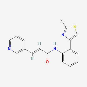 molecular formula C18H15N3OS B2507580 (E)-N-(2-(2-methylthiazol-4-yl)phenyl)-3-(pyridin-3-yl)acrylamide CAS No. 1798419-07-4