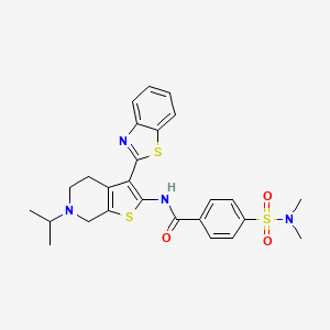 molecular formula C26H28N4O3S3 B2507593 N-(3-(苯并[d]噻唑-2-基)-6-异丙基-4,5,6,7-四氢噻吩并[2,3-c]吡啶-2-基)-4-(N,N-二甲基氨磺酰)苯甲酰胺 CAS No. 489470-94-2