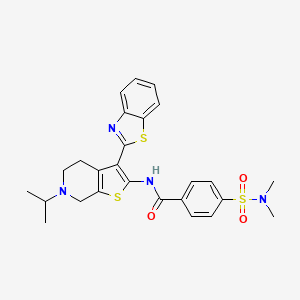 molecular formula C26H28N4O3S3 B2507593 N-(3-(Benzo[d]thiazol-2-yl)-6-isopropyl-4,5,6,7-tetrahydrothieno[2,3-c]pyridin-2-yl)-4-(N,N-dimethylsulfamoyl)benzamid CAS No. 489470-94-2