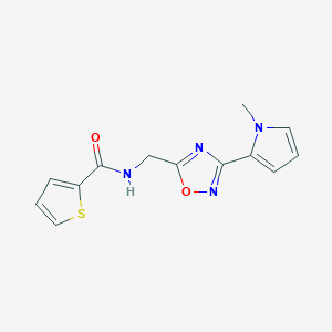 molecular formula C13H12N4O2S B2507599 N-((3-(1-メチル-1H-ピロール-2-イル)-1,2,4-オキサジアゾール-5-イル)メチル)チオフェン-2-カルボキサミド CAS No. 2034272-00-7