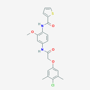 N-(4-{[(4-chloro-3,5-dimethylphenoxy)acetyl]amino}-2-methoxyphenyl)-2-thiophenecarboxamide