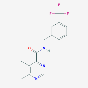 5,6-Dimethyl-N-[[3-(trifluoromethyl)phenyl]methyl]pyrimidine-4-carboxamide