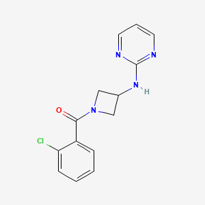 molecular formula C14H13ClN4O B2507601 (2-Chlorophenyl)(3-(pyrimidin-2-ylamino)azetidin-1-yl)methanone CAS No. 2034606-30-7