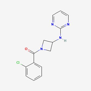 molecular formula C14H13ClN4O B2507601 (2-氯苯基)(3-(嘧啶-2-氨基)氮杂环丁-1-基)甲酮 CAS No. 2034606-30-7