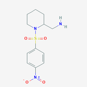 molecular formula C12H18ClN3O4S B2507603 [1-(4-Nitrobenzenesulfonyl)piperidin-2-yl]methanamine CAS No. 1798733-71-7