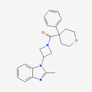 molecular formula C23H25N3O2 B2507606 [3-(2-Methylbenzimidazol-1-yl)azetidin-1-yl]-(4-phenyloxan-4-yl)methanone CAS No. 2380194-39-6