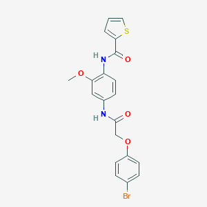 molecular formula C20H17BrN2O4S B250761 N-(4-{[(4-bromophenoxy)acetyl]amino}-2-methoxyphenyl)-2-thiophenecarboxamide 