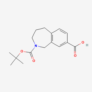 molecular formula C16H21NO4 B2507610 2-N-Boc-2,3,4,5-tetrahydro-1H-benzo[c]azepine-8-carboxylic acid CAS No. 1158760-53-2