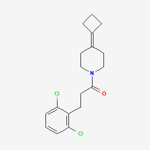 molecular formula C18H21Cl2NO B2507616 1-(4-Cyclobutylidenepiperidin-1-yl)-3-(2,6-dichlorophenyl)propan-1-one CAS No. 2320468-72-0