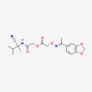 molecular formula C19H23N3O6 B2507618 [2-[(2-cyano-3-methylbutan-2-yl)amino]-2-oxoethyl] 2-[(E)-1-(1,3-benzodioxol-5-yl)ethylideneamino]oxyacetate CAS No. 876944-20-6