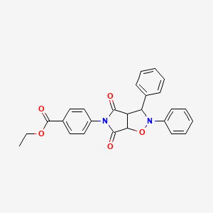 molecular formula C26H22N2O5 B2507619 4-(4,6-二氧代-2,3-二苯基四氢-2H-吡咯并[3,4-d]异恶唑-5(3H)-基)苯甲酸乙酯 CAS No. 1005271-66-8