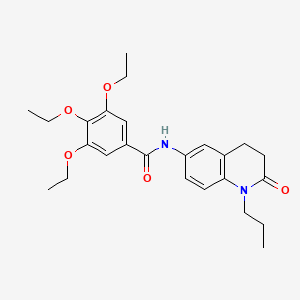 molecular formula C25H32N2O5 B2507620 3,4,5-triethoxy-N-(2-oxo-1-propyl-1,2,3,4-tetrahydroquinolin-6-yl)benzamide CAS No. 941905-17-5