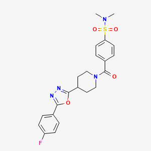 4-(4-(5-(4-fluorophenyl)-1,3,4-oxadiazol-2-yl)piperidine-1-carbonyl)-N,N-dimethylbenzenesulfonamide