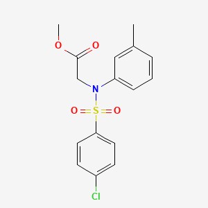 molecular formula C16H16ClNO4S B2507622 methyl N-[(4-chlorophenyl)sulfonyl]-N-(3-methylphenyl)glycinate CAS No. 896897-85-1