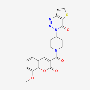molecular formula C21H18N4O5S B2507624 3-(1-(8-methoxy-2-oxo-2H-chromene-3-carbonyl)piperidin-4-yl)thieno[3,2-d][1,2,3]triazin-4(3H)-one CAS No. 2034427-01-3