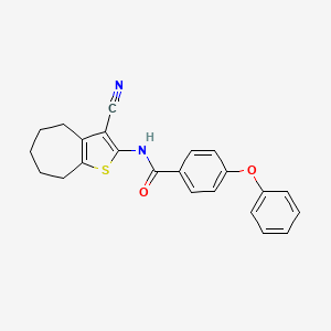 molecular formula C23H20N2O2S B2507627 N-(3-シアノ-5,6,7,8-テトラヒドロ-4H-シクロヘプタ[b]チオフェン-2-イル)-4-フェノキシベンズアミド CAS No. 438028-43-4