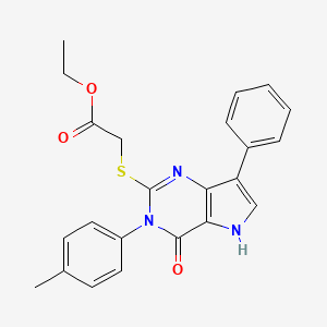 ethyl 2-((4-oxo-7-phenyl-3-(p-tolyl)-4,5-dihydro-3H-pyrrolo[3,2-d]pyrimidin-2-yl)thio)acetate