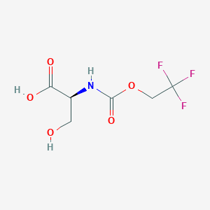molecular formula C6H8F3NO5 B2507632 (2S)-3-Hydroxy-2-{[(2,2,2-trifluoroethoxy)carbonyl]amino}propanoic acid CAS No. 1308999-41-8