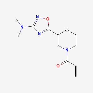 molecular formula C12H18N4O2 B2507643 1-[3-[3-(Dimethylamino)-1,2,4-oxadiazol-5-yl]piperidin-1-yl]prop-2-en-1-one CAS No. 2195973-82-9