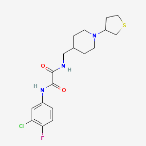 N1-(3-chloro-4-fluorophenyl)-N2-((1-(tetrahydrothiophen-3-yl)piperidin-4-yl)methyl)oxalamide
