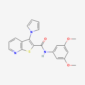 molecular formula C20H17N3O3S B2507647 N-(3,5-dimethoxyphenyl)-3-(1H-pyrrol-1-yl)thieno[2,3-b]pyridine-2-carboxamide CAS No. 1923127-03-0