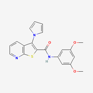 molecular formula C20H17N3O3S B2507647 N-(3,5-二甲氧苯基)-3-(1H-吡咯-1-基)噻吩并[2,3-b]吡啶-2-甲酰胺 CAS No. 1923127-03-0