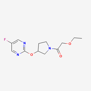 molecular formula C12H16FN3O3 B2507652 2-Ethoxy-1-(3-((5-fluoropyrimidin-2-yl)oxy)pyrrolidin-1-yl)ethanone CAS No. 2034295-80-0