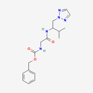 molecular formula C17H23N5O3 B2507657 benzyl (2-((3-methyl-1-(2H-1,2,3-triazol-2-yl)butan-2-yl)amino)-2-oxoethyl)carbamate CAS No. 2034267-54-2