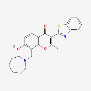 molecular formula C24H24N2O3S B2507661 8-(azepan-1-ylmethyl)-3-(benzo[d]thiazol-2-yl)-7-hydroxy-2-methyl-4H-chromen-4-one CAS No. 308297-85-0