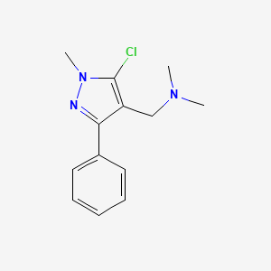molecular formula C13H16ClN3 B2507662 (5-chloro-1-methyl-3-phenyl-1H-pyrazol-4-yl)-N,N-dimethylmethanamine CAS No. 477713-68-1