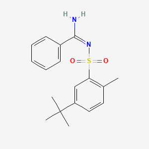 molecular formula C18H22N2O2S B2507664 N'-(5-叔丁基-2-甲苯基)磺酰基苯甲酰亚胺 CAS No. 835888-22-7
