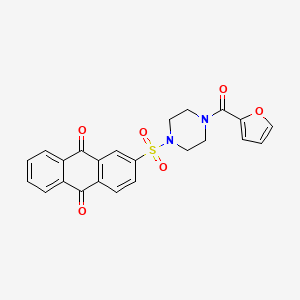 molecular formula C23H18N2O6S B2507668 2-((4-(Furan-2-carbonyl)piperazin-1-yl)sulfonyl)anthracene-9,10-dione CAS No. 900136-90-5