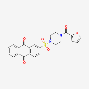 molecular formula C23H18N2O6S B2507668 2-((4-(呋喃-2-羰基)哌嗪-1-基)磺酰基)蒽-9,10-二酮 CAS No. 900136-90-5