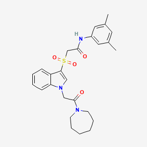 2-((1-(2-(azepan-1-yl)-2-oxoethyl)-1H-indol-3-yl)sulfonyl)-N-(3,5-dimethylphenyl)acetamide