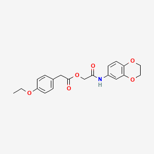 2-(2,3-Dihydro-1,4-benzodioxin-6-ylamino)-2-oxoethyl (4-ethoxyphenyl)acetate
