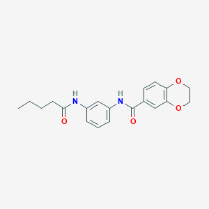 molecular formula C20H22N2O4 B250768 N-[3-(pentanoylamino)phenyl]-2,3-dihydro-1,4-benzodioxine-6-carboxamide 