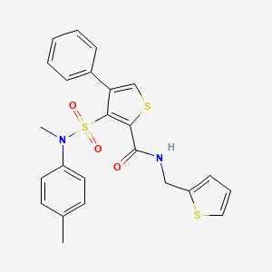 molecular formula C24H22N2O3S3 B2507681 3-[methyl(4-methylphenyl)sulfamoyl]-4-phenyl-N-(thiophen-2-ylmethyl)thiophene-2-carboxamide CAS No. 946370-60-1