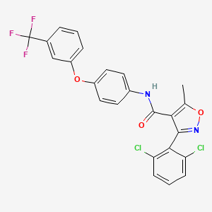3-(2,6-dichlorophenyl)-5-methyl-N-[4-[3-(trifluoromethyl)phenoxy]phenyl]-1,2-oxazole-4-carboxamide