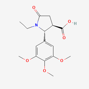 molecular formula C16H21NO6 B2507689 (2R,3R)-1-ethyl-5-oxo-2-(3,4,5-trimethoxyphenyl)pyrrolidine-3-carboxylic Acid CAS No. 1071535-97-1