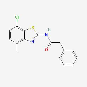 molecular formula C16H13ClN2OS B2507697 N-(7-chloro-4-methyl-1,3-benzothiazol-2-yl)-2-phenylacetamide CAS No. 868368-52-9