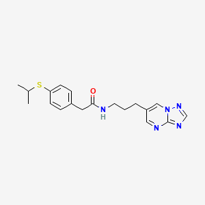 N-(3-([1,2,4]triazolo[1,5-a]pyrimidin-6-yl)propyl)-2-(4-(isopropylthio)phenyl)acetamide