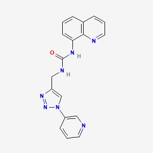 1-((1-(pyridin-3-yl)-1H-1,2,3-triazol-4-yl)methyl)-3-(quinolin-8-yl)urea
