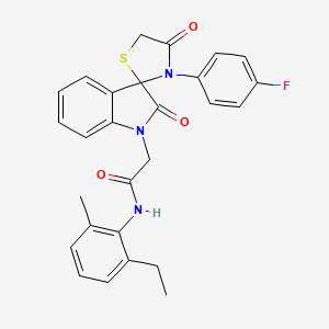 molecular formula C27H24FN3O3S B2507708 N-(2-ethyl-6-methylphenyl)-2-(3'-(4-fluorophenyl)-2,4'-dioxospiro[indoline-3,2'-thiazolidin]-1-yl)acetamide CAS No. 894554-14-4