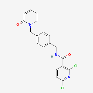 molecular formula C19H15Cl2N3O2 B2507709 2,6-dichloro-N-({4-[(2-oxo-1,2-dihydropyridin-1-yl)methyl]phenyl}methyl)pyridine-3-carboxamide CAS No. 1424606-22-3