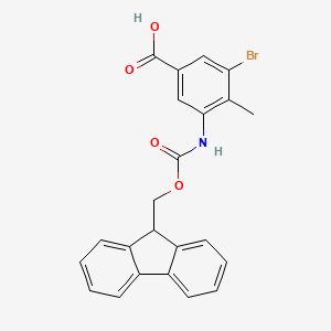 molecular formula C23H18BrNO4 B2507710 3-Bromo-5-(9H-fluoren-9-ylmethoxycarbonylamino)-4-methylbenzoic acid CAS No. 2287315-08-4