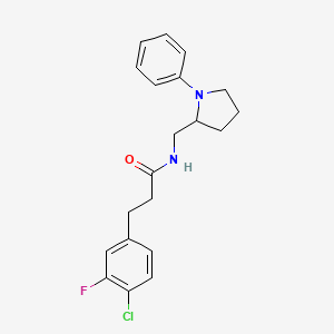 3-(4-chloro-3-fluorophenyl)-N-((1-phenylpyrrolidin-2-yl)methyl)propanamide